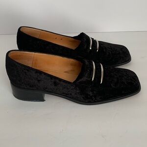 David Aaron Women’s Crushed Velvet Loafers Black 8